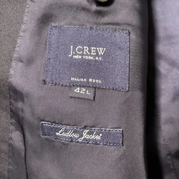 J Crew Ludlow Jacket Black 42L Italian Wool